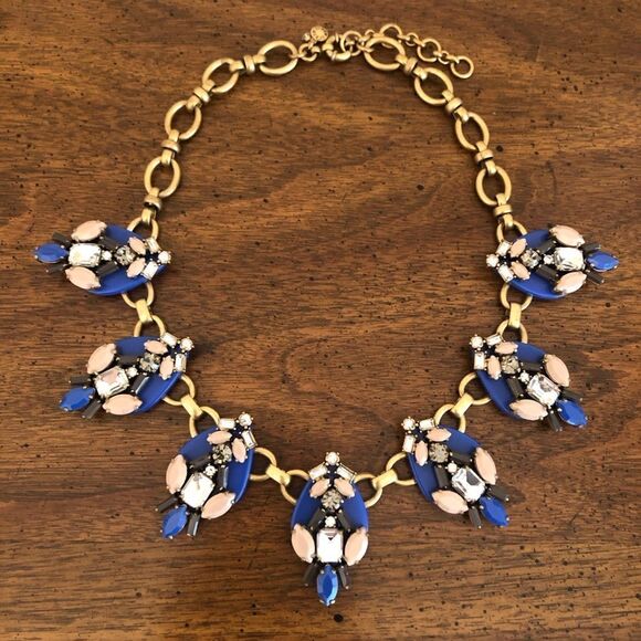 J.Crew | Resin and Rhinestone Statement Necklace | 18” Adjustable - Picture 1 of 5